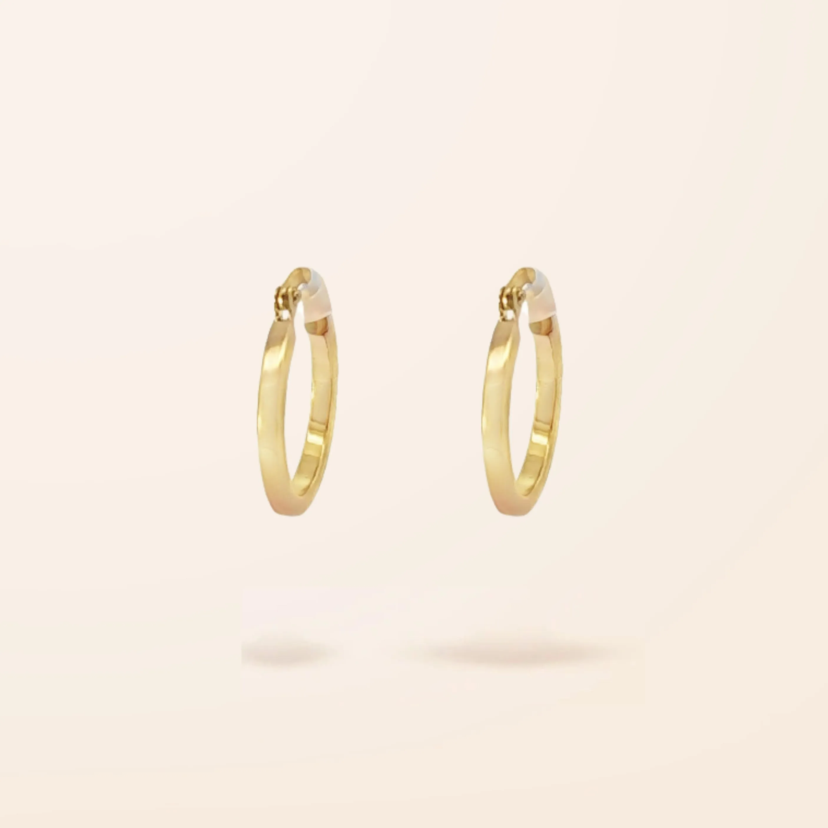 10K Gold Small Flat Hoop Earrings