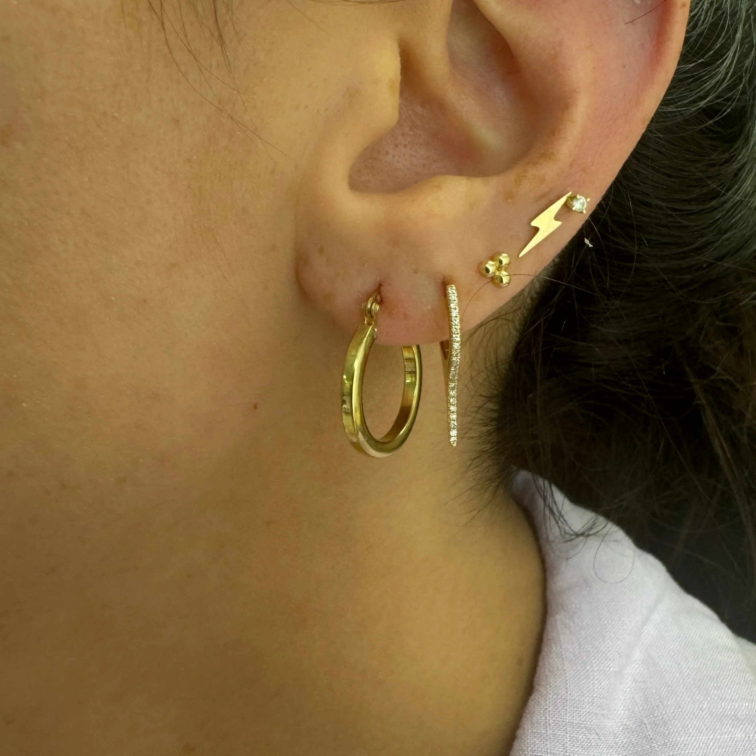 10K Gold Small Flat Hoop Earrings