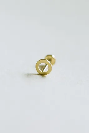 14k Gold Cartilage Open Round Internally Internal Threaded Flat Back Labret