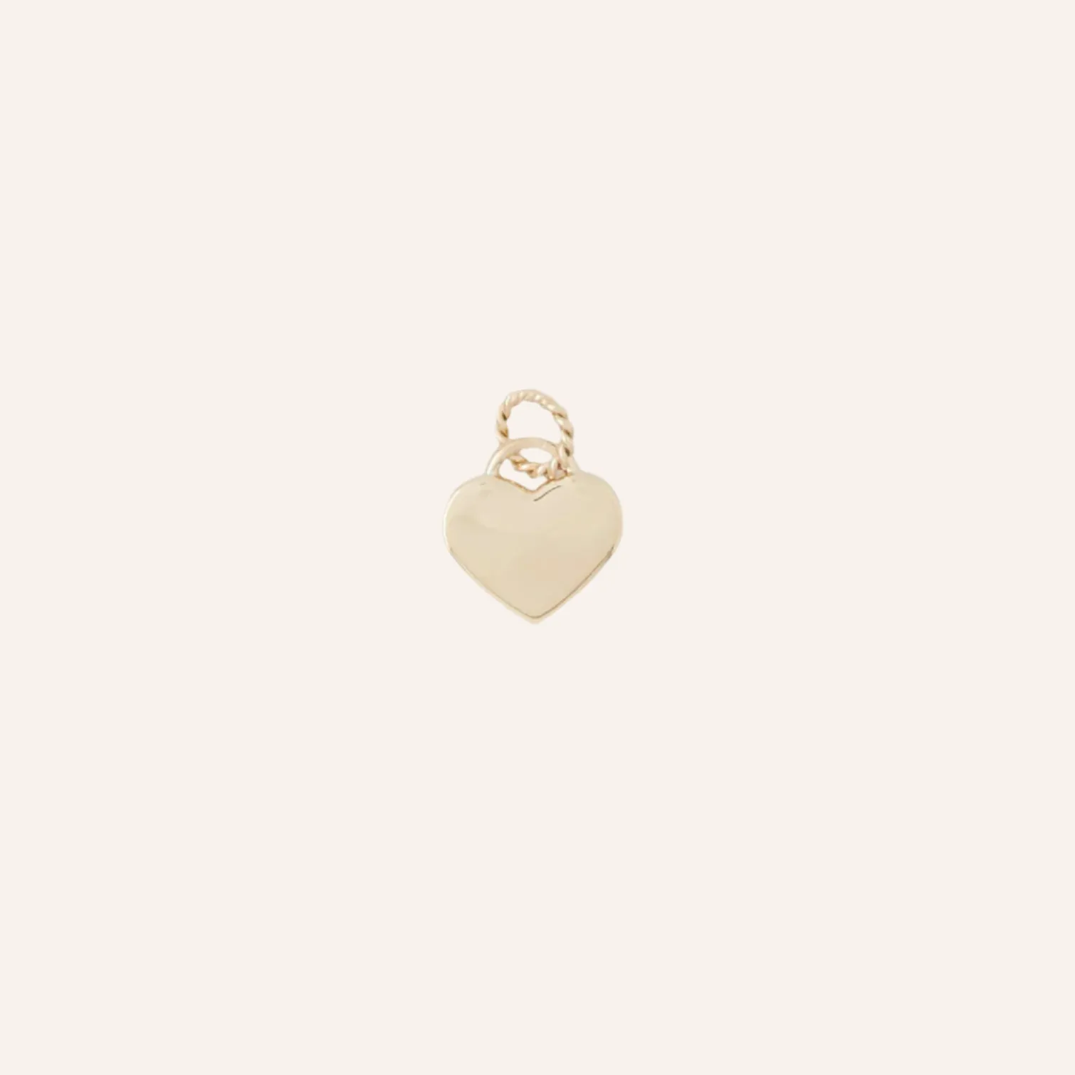 14K Gold Flat Heart Charm