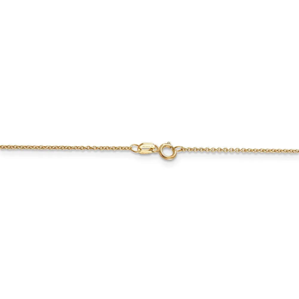 14k Yellow Gold Swoosh Basketball Through Net Necklace