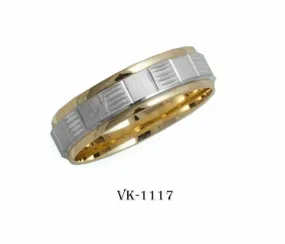 18k Solid Gold Elegant Ladies Modern Machine Finished Flat Band 6mm Ring VK1117v