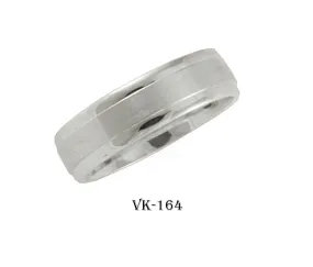 18k Solid Gold Elegant Ladies Modern Matte Finishes Flat Band 6MM Ring VK164v