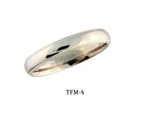 18k Solid Gold Elegant Ladies Modern Satin Finish Flat Band Ring TFM-4v