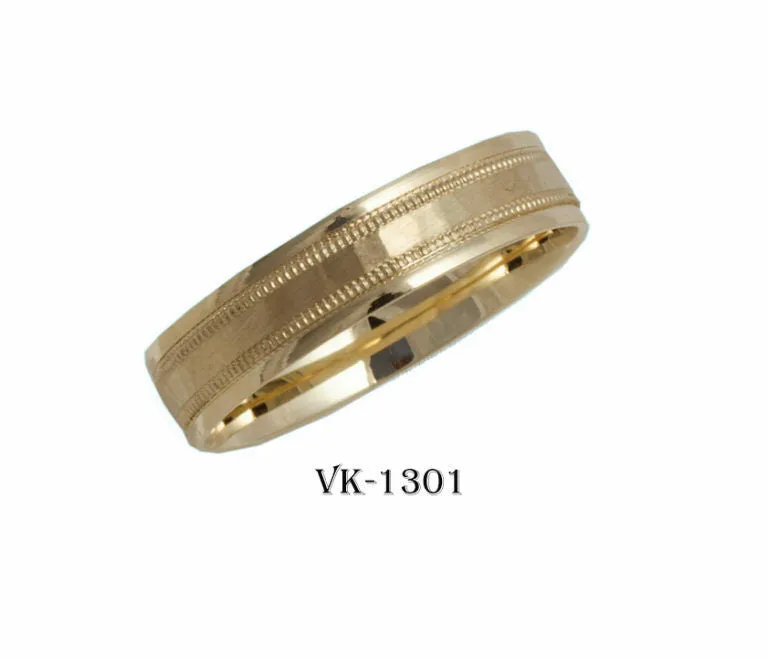 18k Solid Gold Elegant Ladies Modern Shiny Finished Flat Band 5mm Ring VK1301v