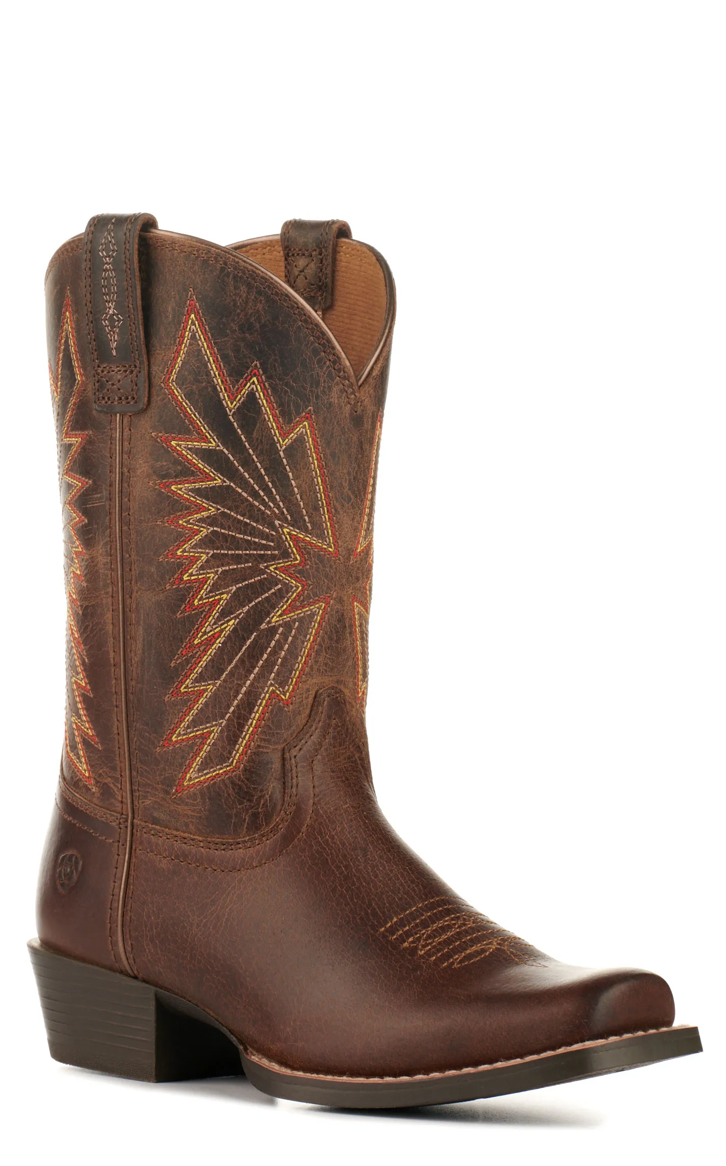 Ariat Youth Decatur Honey Bee Brown Punchy Square Toe Cowboy Boots