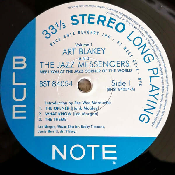 Art Blakey & The Jazz Messengers ~ Meet You At The Jazz Corner Of The World (Volume 1)