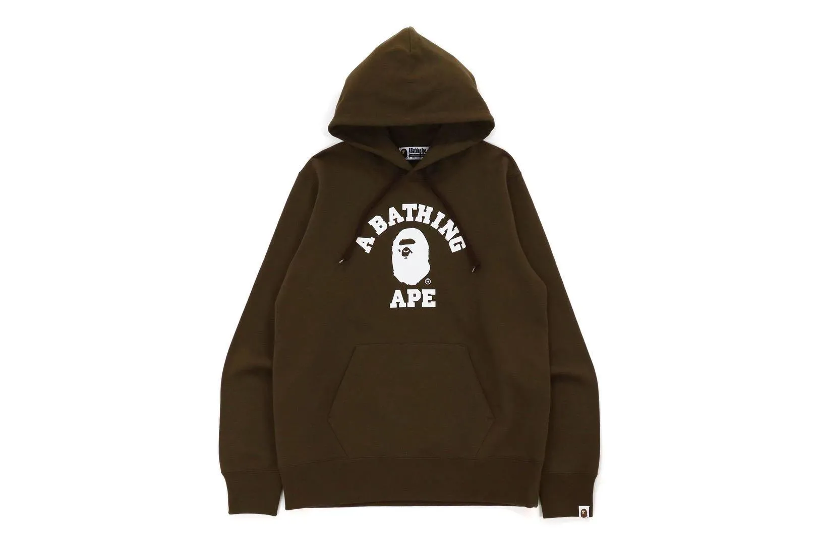 BAPE  College Pullover Hoodie Brown