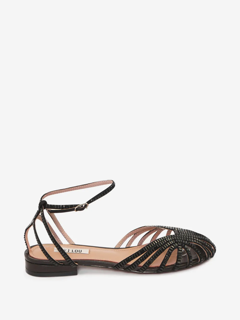 Bibi lou - Sandalo flat a ragnetto con cristalli modello Serabi