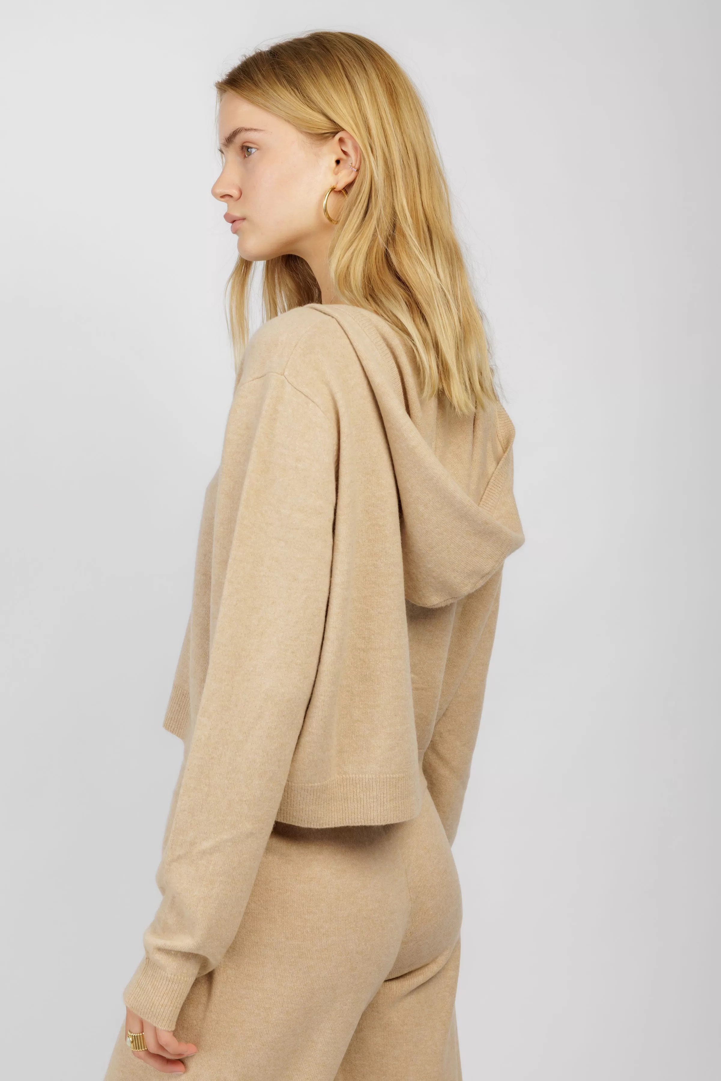 Candace Cashmere Hoodie in Sandhill