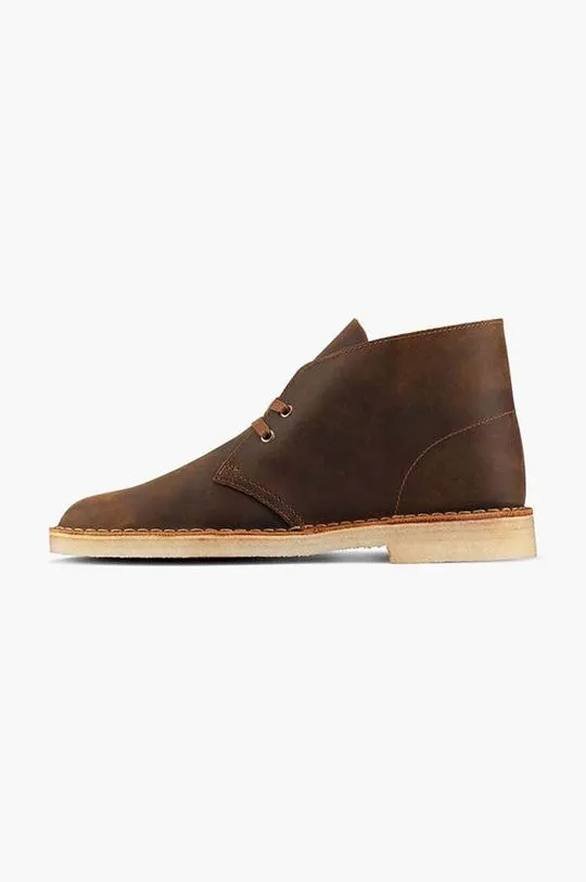 Clarks leather shoes Desert Boot men's brown color 26155484