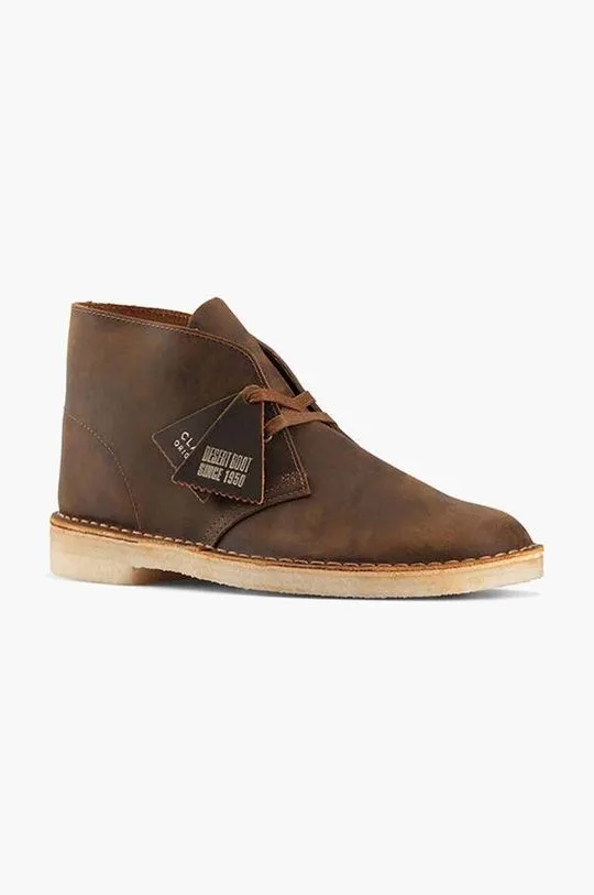 Clarks leather shoes Desert Boot men's brown color 26155484