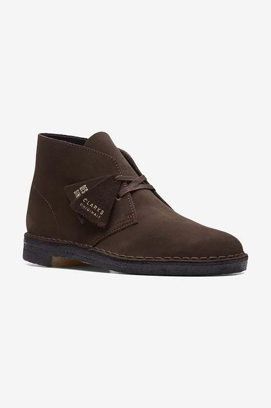 Clarks suede shoes Desert Boot men's brown color 26155485