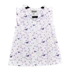 Cowboy Hardware Kid's Purple & White Floral Horse Shirt