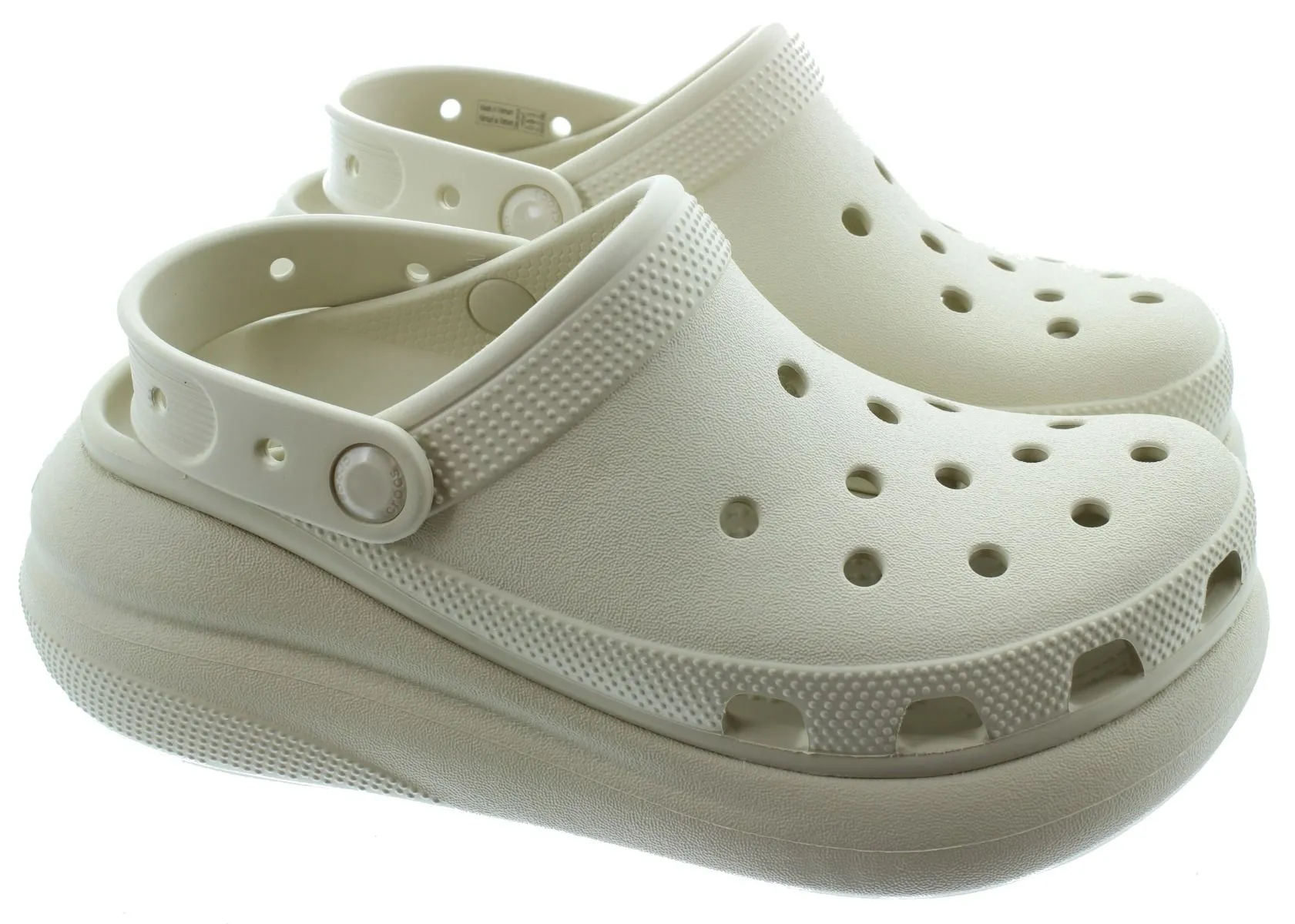 CROCS Ladies Classic Crush Clogs In Bone