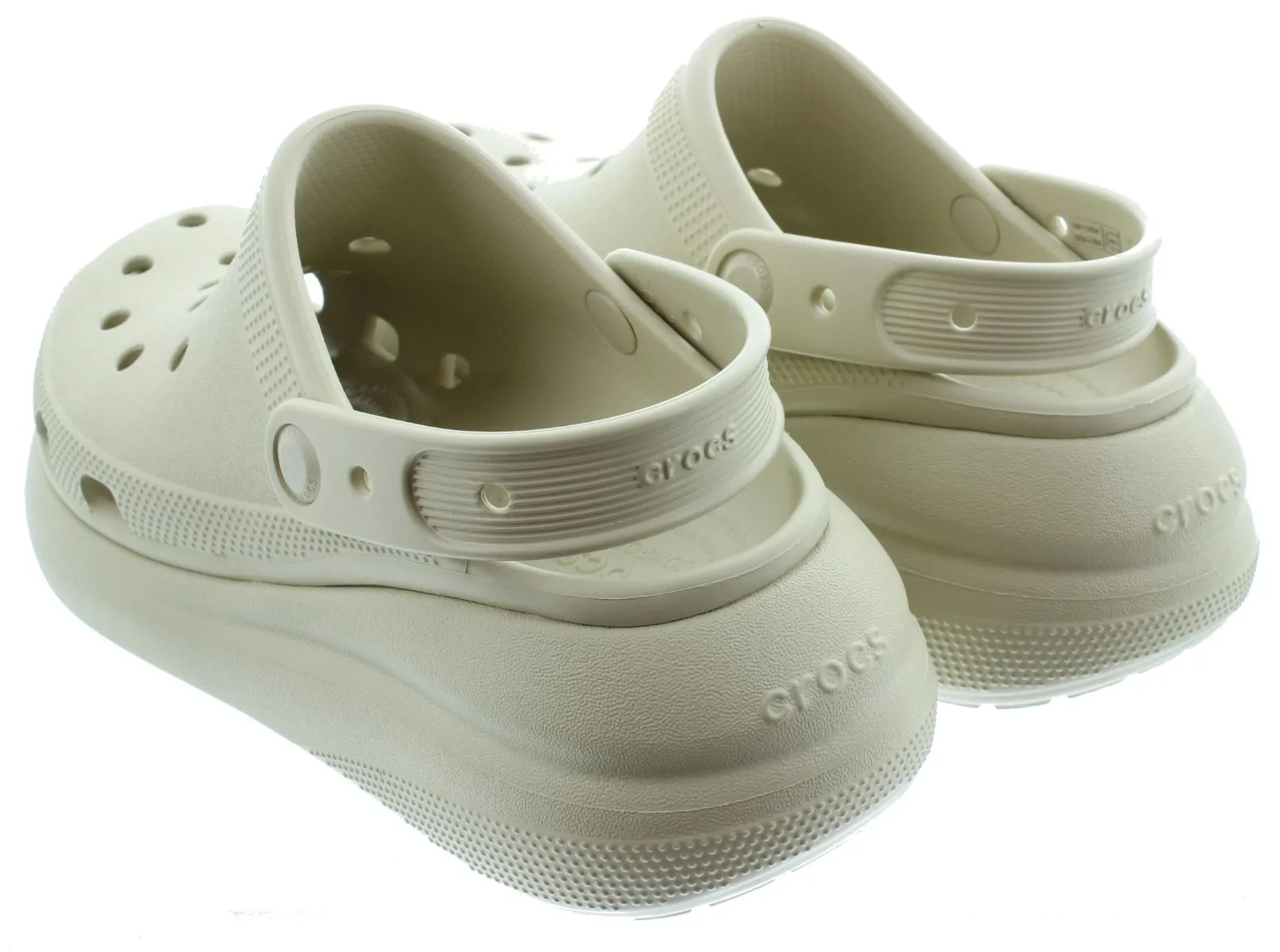 CROCS Ladies Classic Crush Clogs In Bone