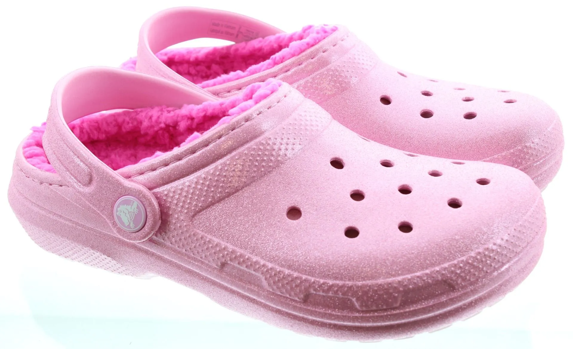 CROCS Youths Glitter Lined Clogs In Pink