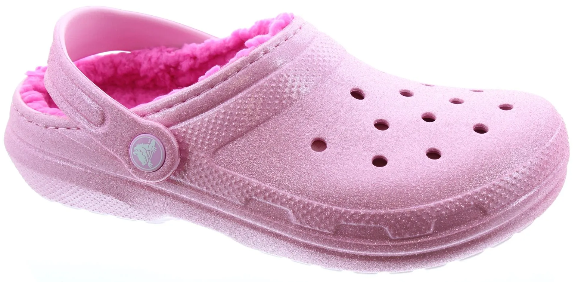 CROCS Youths Glitter Lined Clogs In Pink