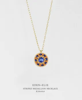 EDEN + ELIE Striped Medallion necklace - Kimono