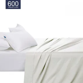 Egyptian Cotton Co 600 Thread Flat Sheet Cream