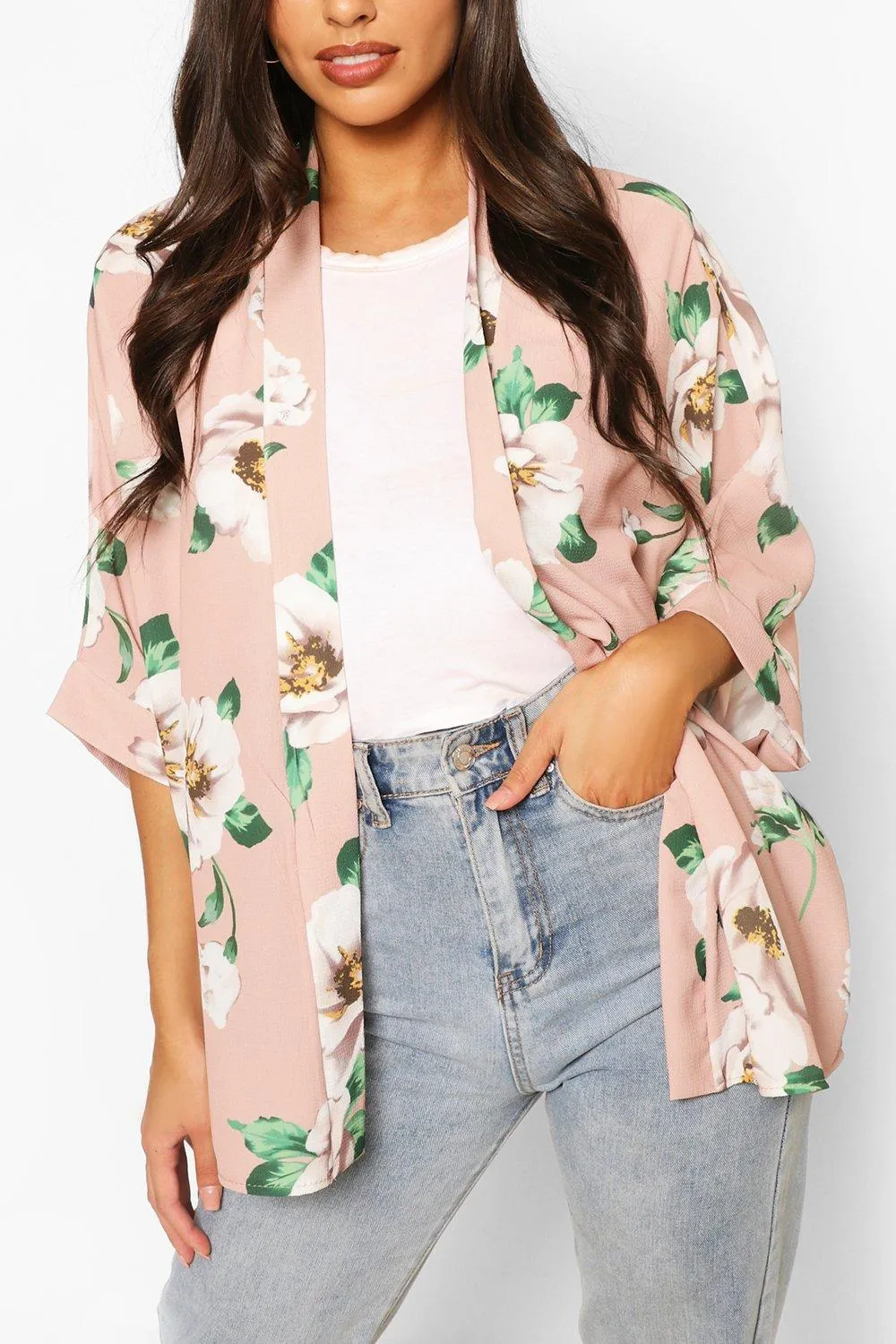 Floral Print Kimono