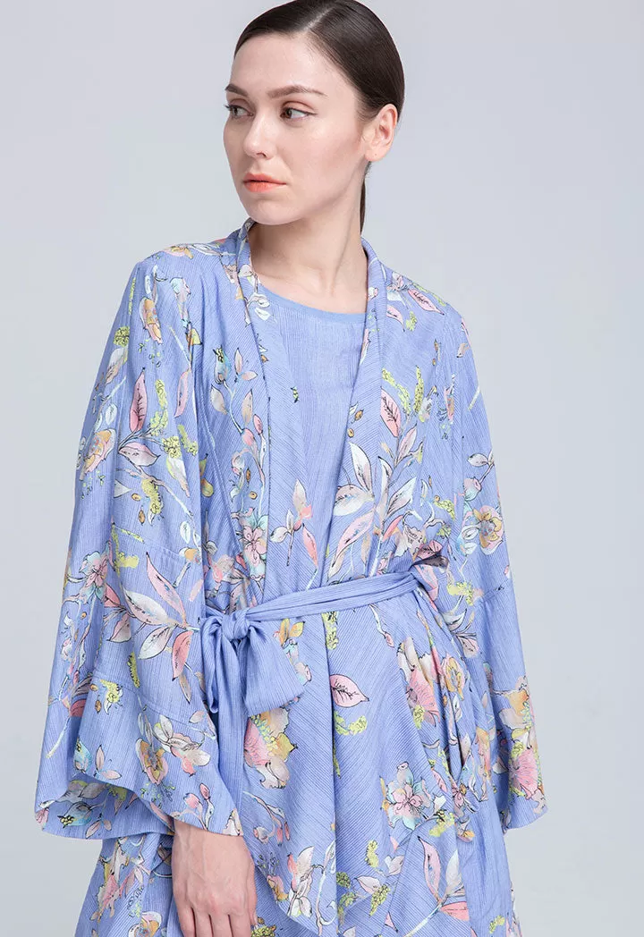 Folkloric Flow Print Wide Flap Kimono