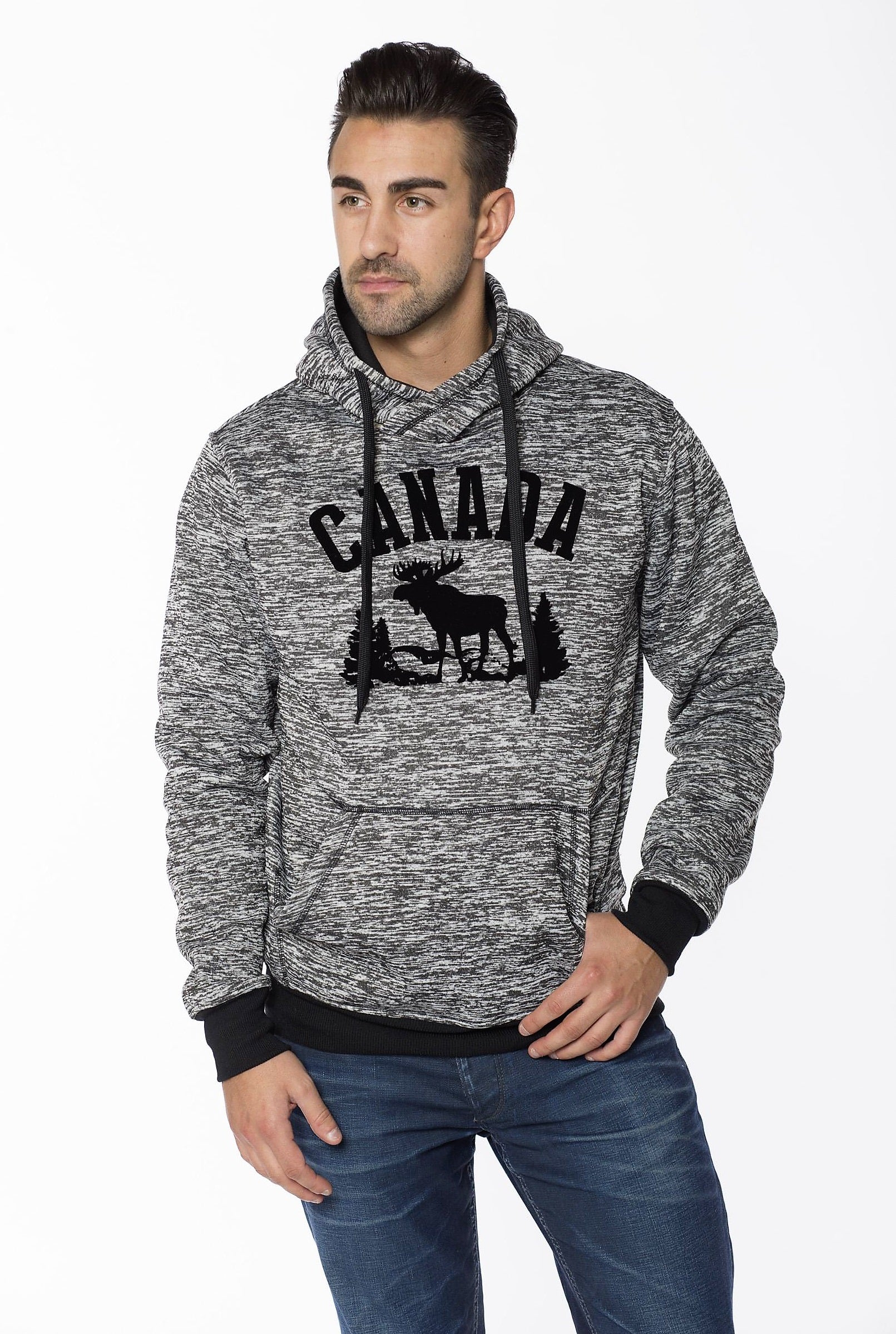 Heather Grey Moose Patch super soft Hoodie