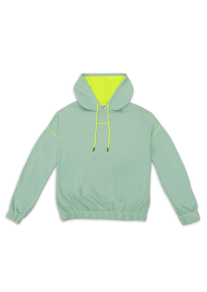 HOODIE VERDE MINT Y FLOR TO THE MOON