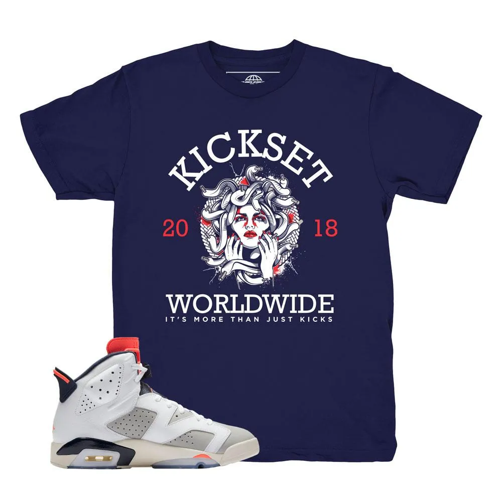 Jordan 6 Tinker Medusa Worldwide Navy Shirt