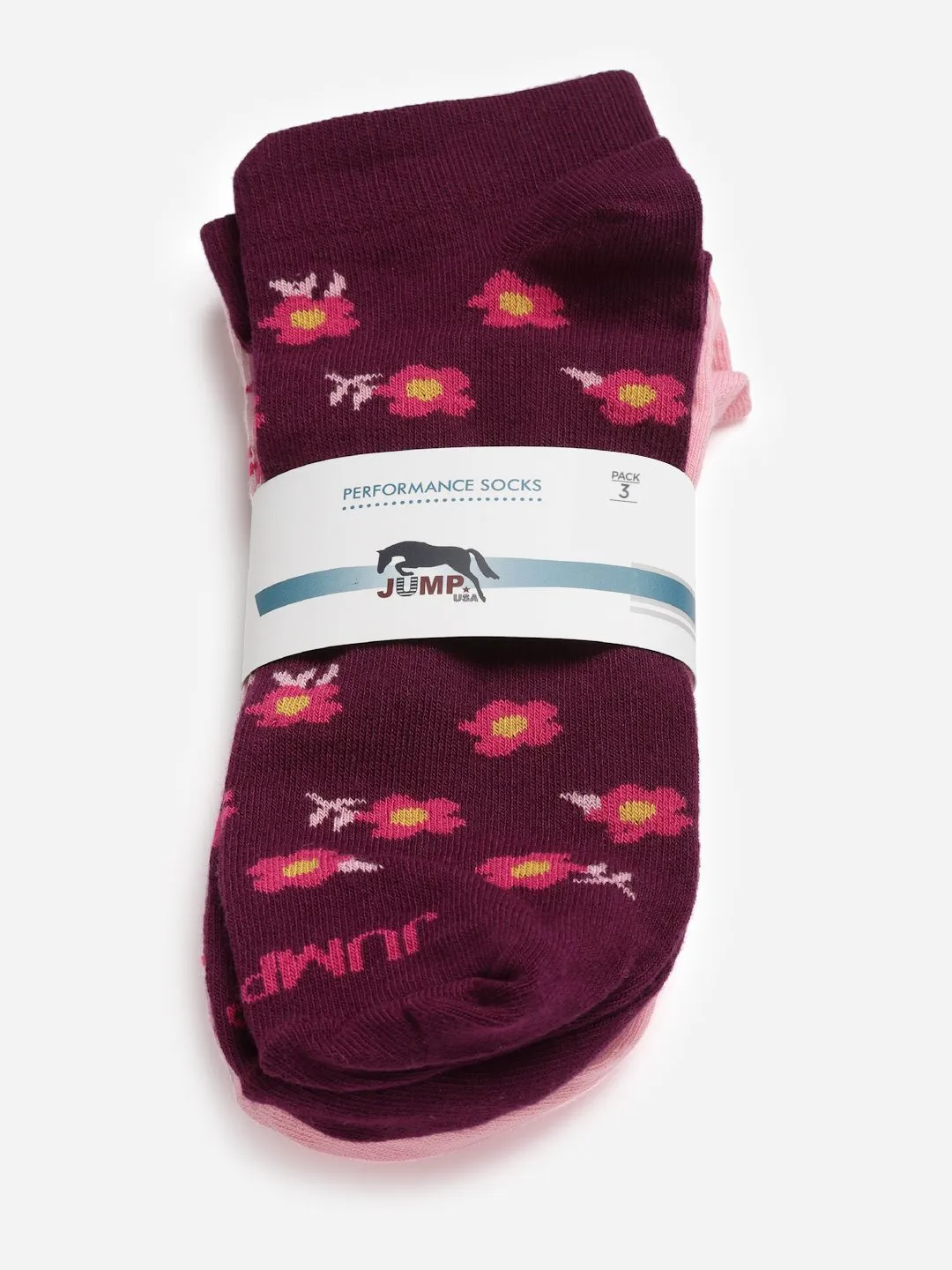 JUMP USA Women Pack of 3 Assorted Ankle Socks