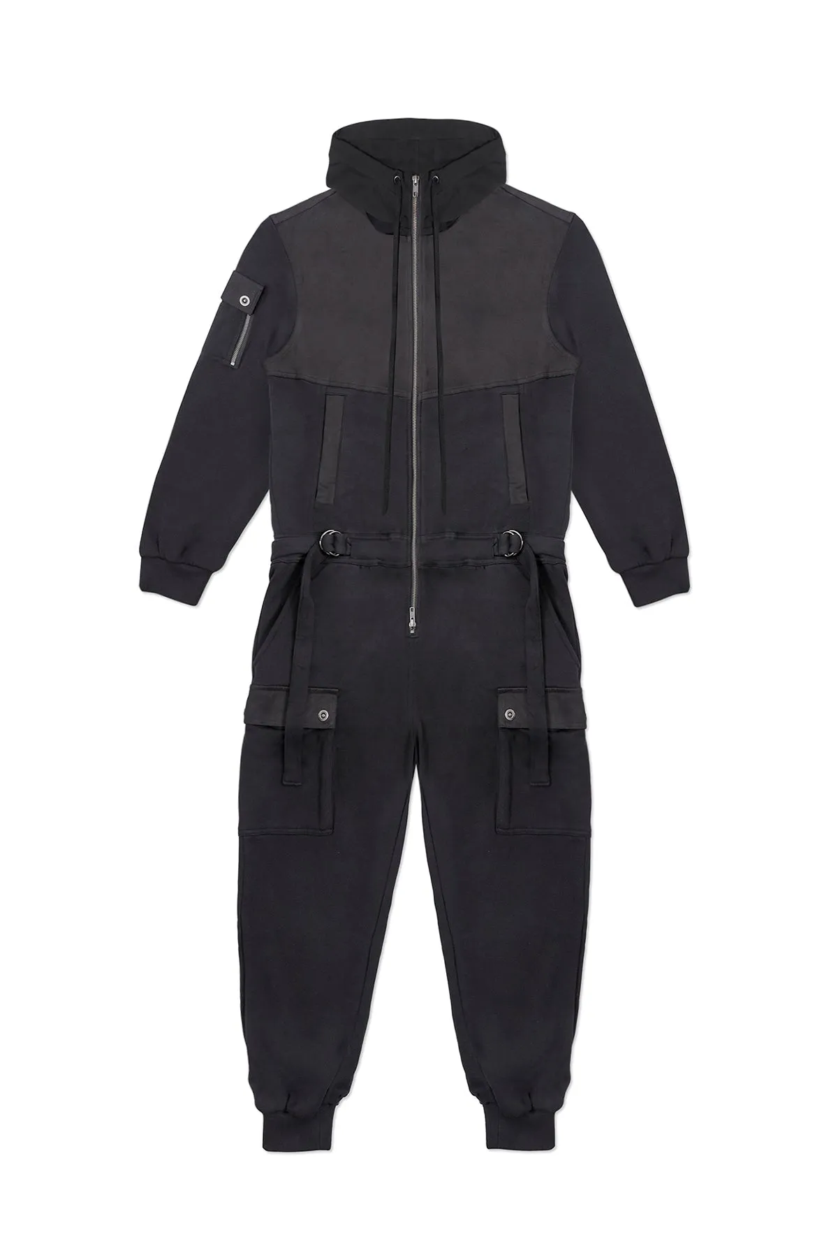 JUMPSUIT HOODIE IN BLACK