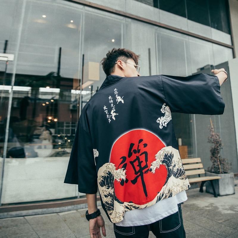 Kanji Waves Kimono