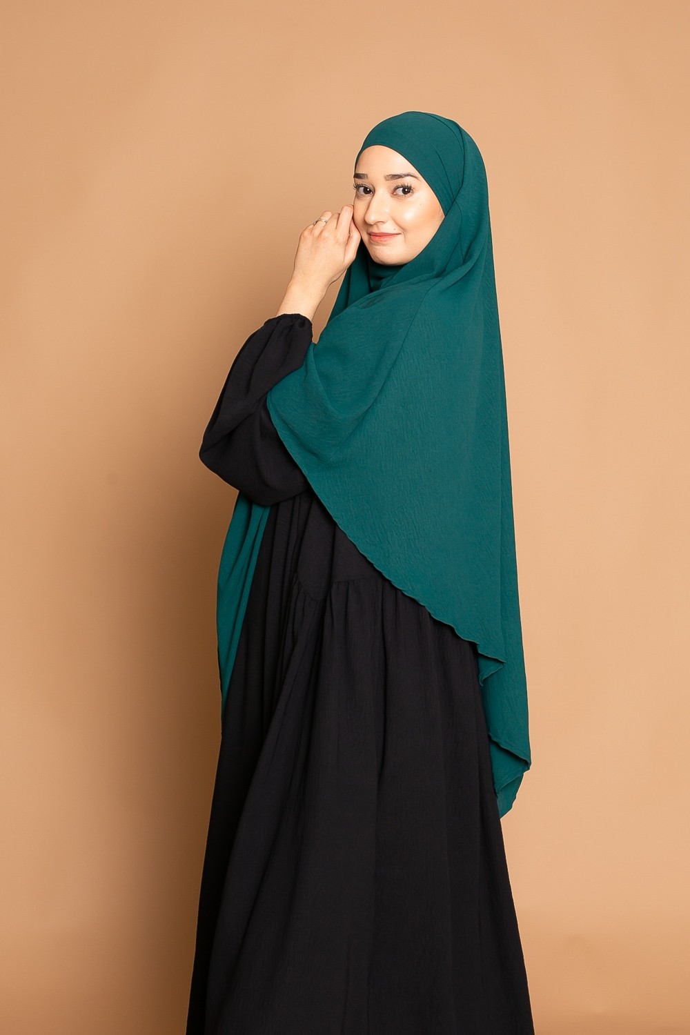 Khimar puntiagudo jazz verde oscuro