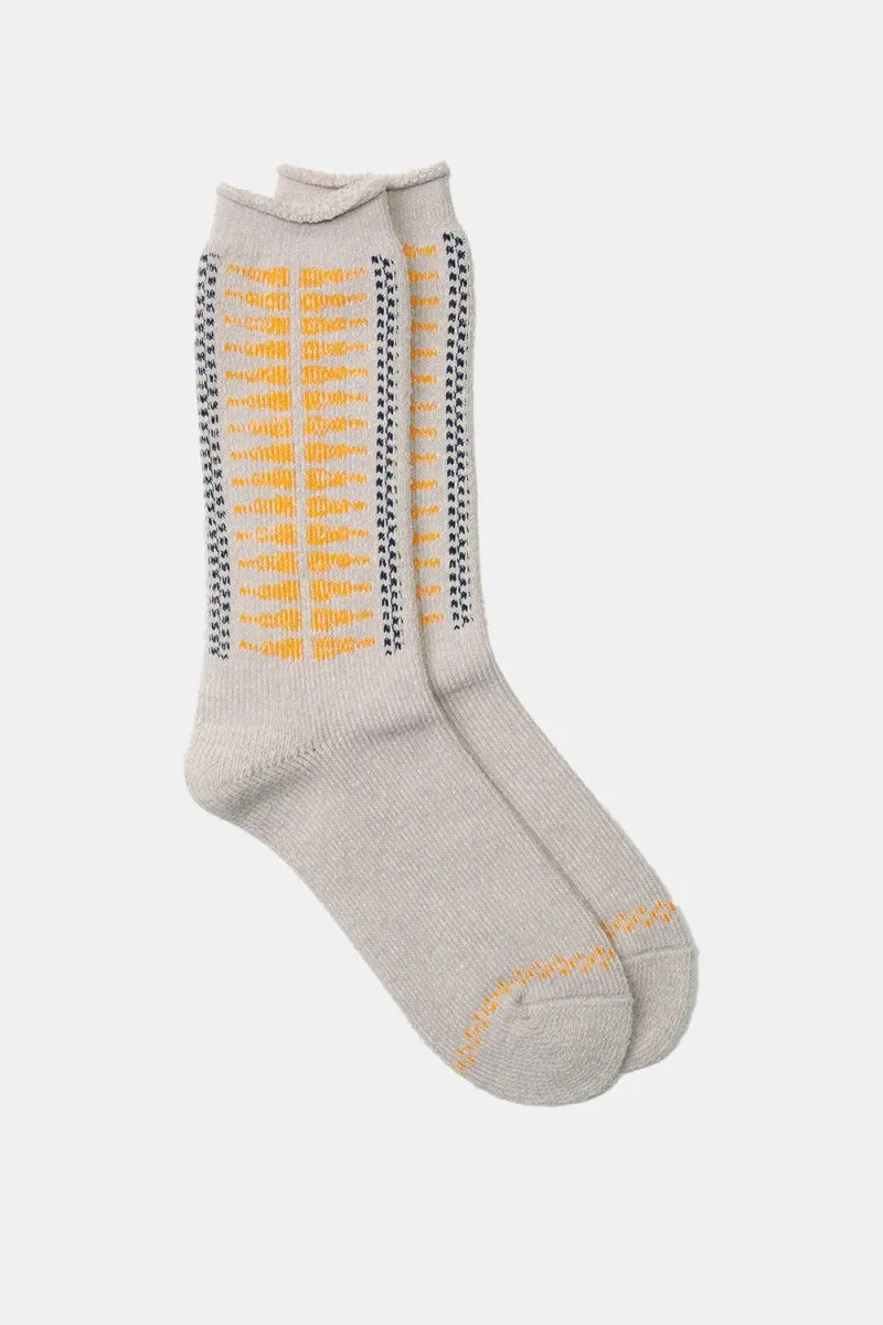 Kinari Plating Pattern Crew Socks (Yellow)