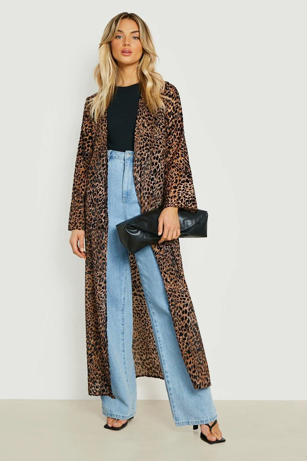 Leopard Devore Maxi Kimono