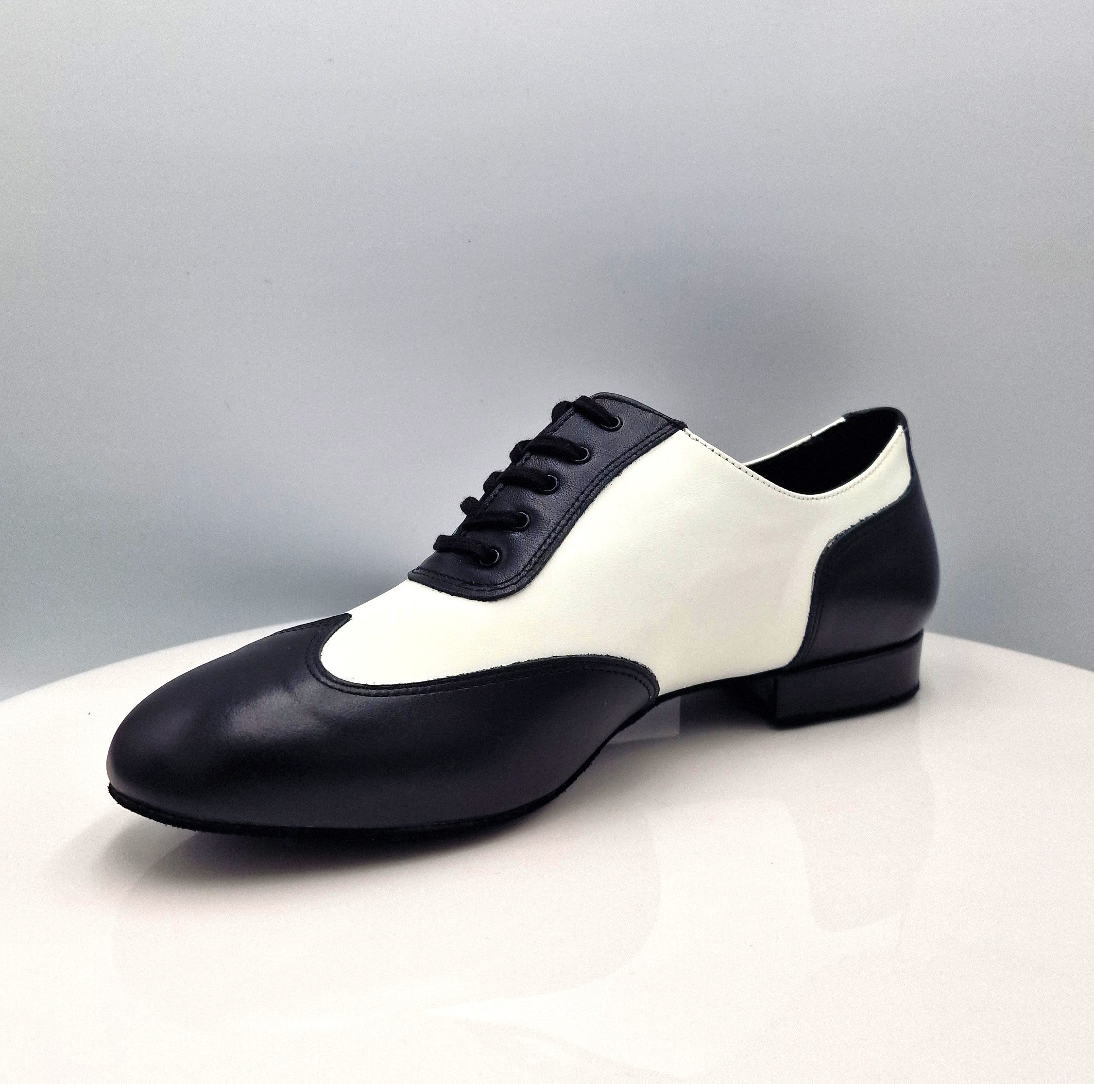 Lidmag 870 Black and White Leather Jazz dance shoes