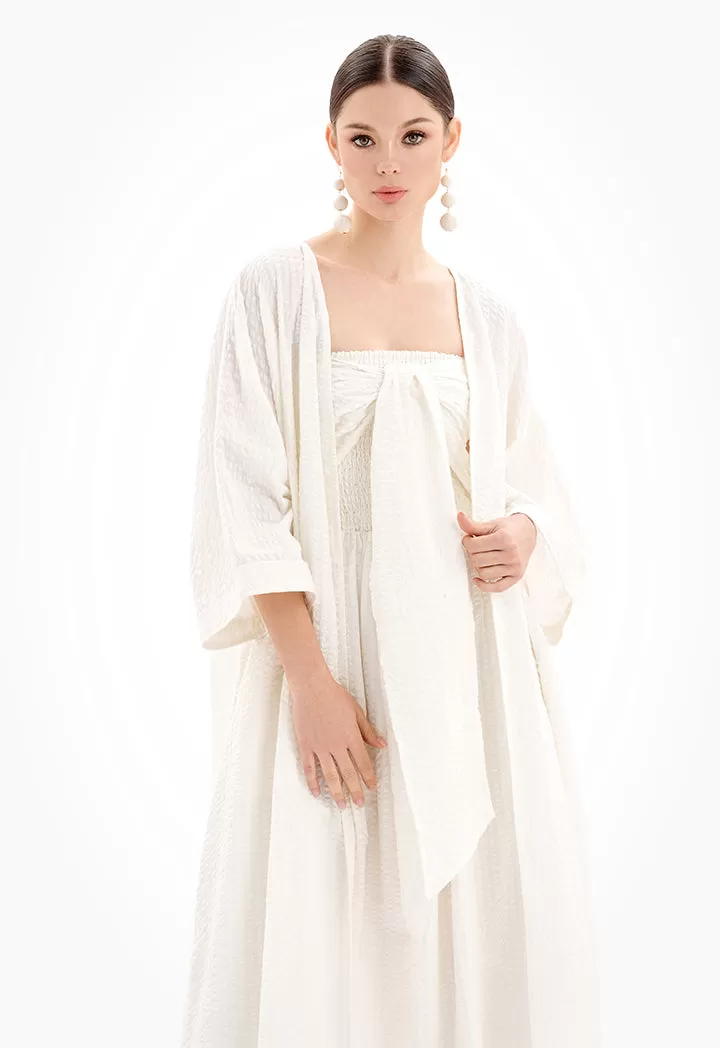 Maxi Textured Open Front Kimono - Ramadan Style