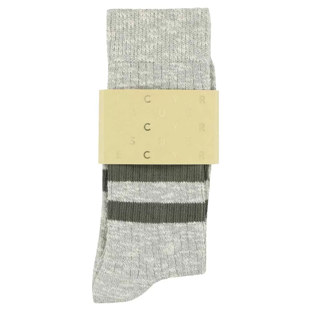 Melange Stripes Socks - Grey / Khaki