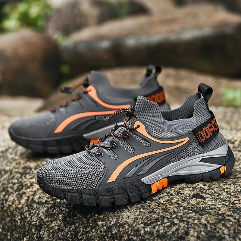 Men's Hiking Sneakers: H0410 Breathable Casual Shoes for Trekking