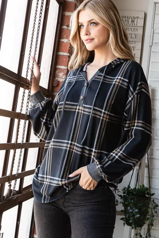 Mystery In The Night Plaid Hoodie