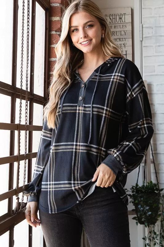 Mystery In The Night Plaid Hoodie