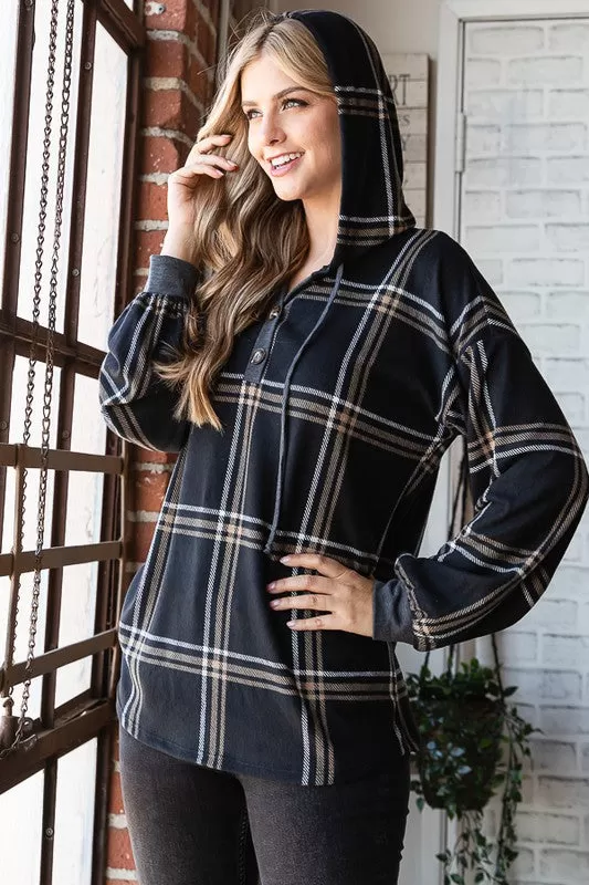 Mystery In The Night Plaid Hoodie