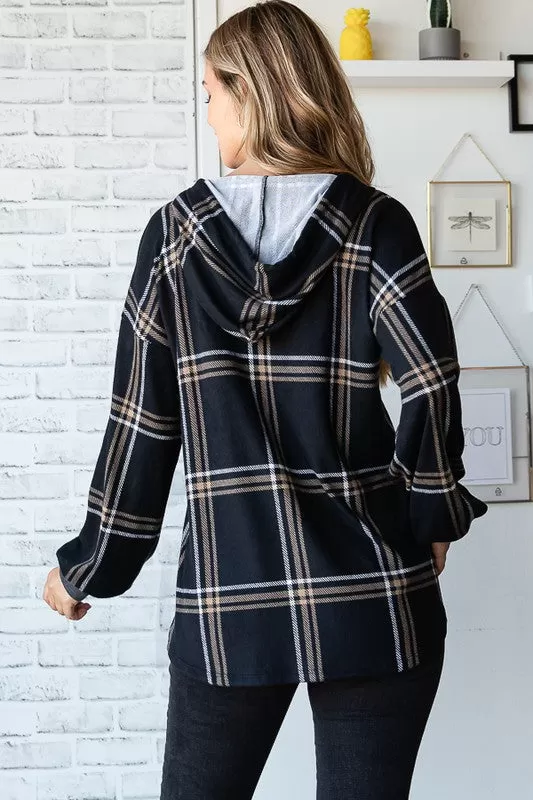 Mystery In The Night Plaid Hoodie