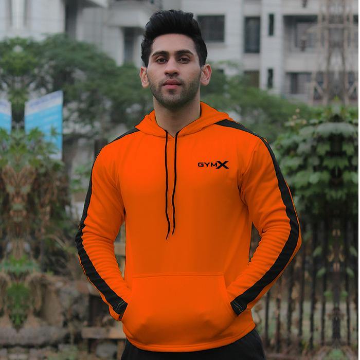 Neon Orange with Black Panelled Pullover- Villain Series - Sale