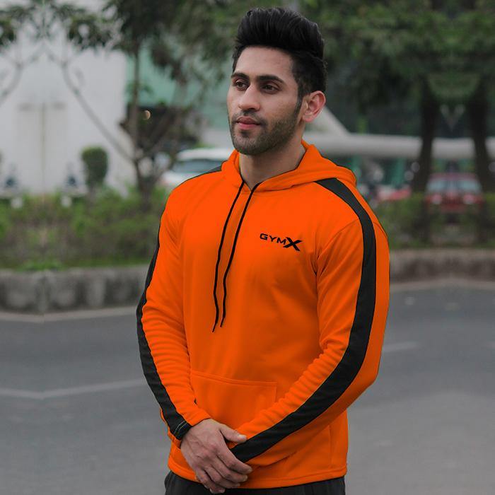 Neon Orange with Black Panelled Pullover- Villain Series - Sale