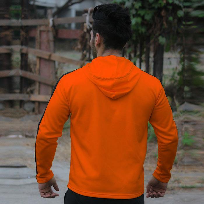 Neon Orange with Black Panelled Pullover- Villain Series - Sale