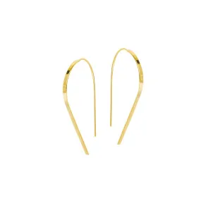 New Yellow Gold Flat Round Wire Earrings