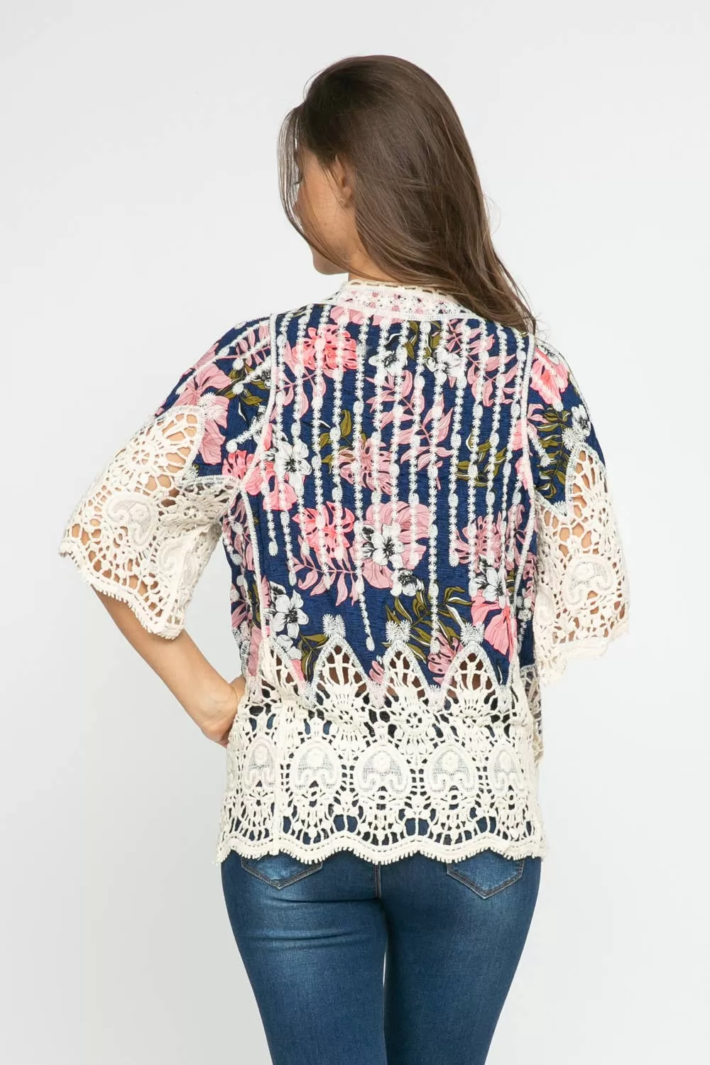 Nicole Crochet Embroidered Kimono