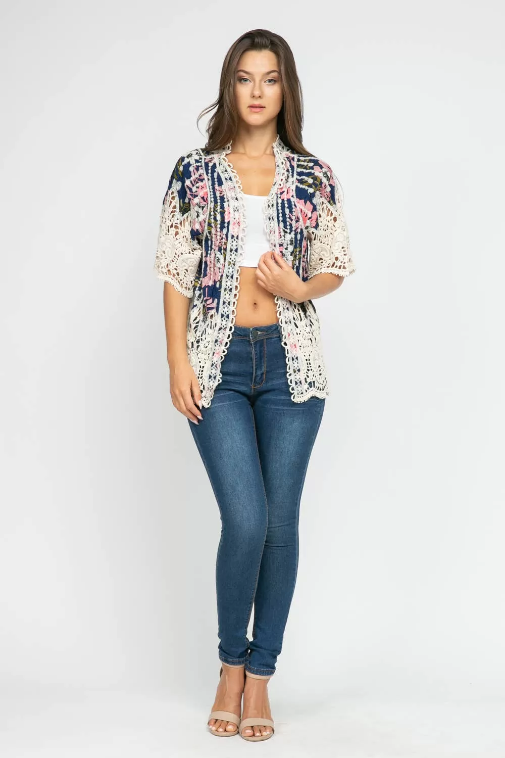 Nicole Crochet Embroidered Kimono