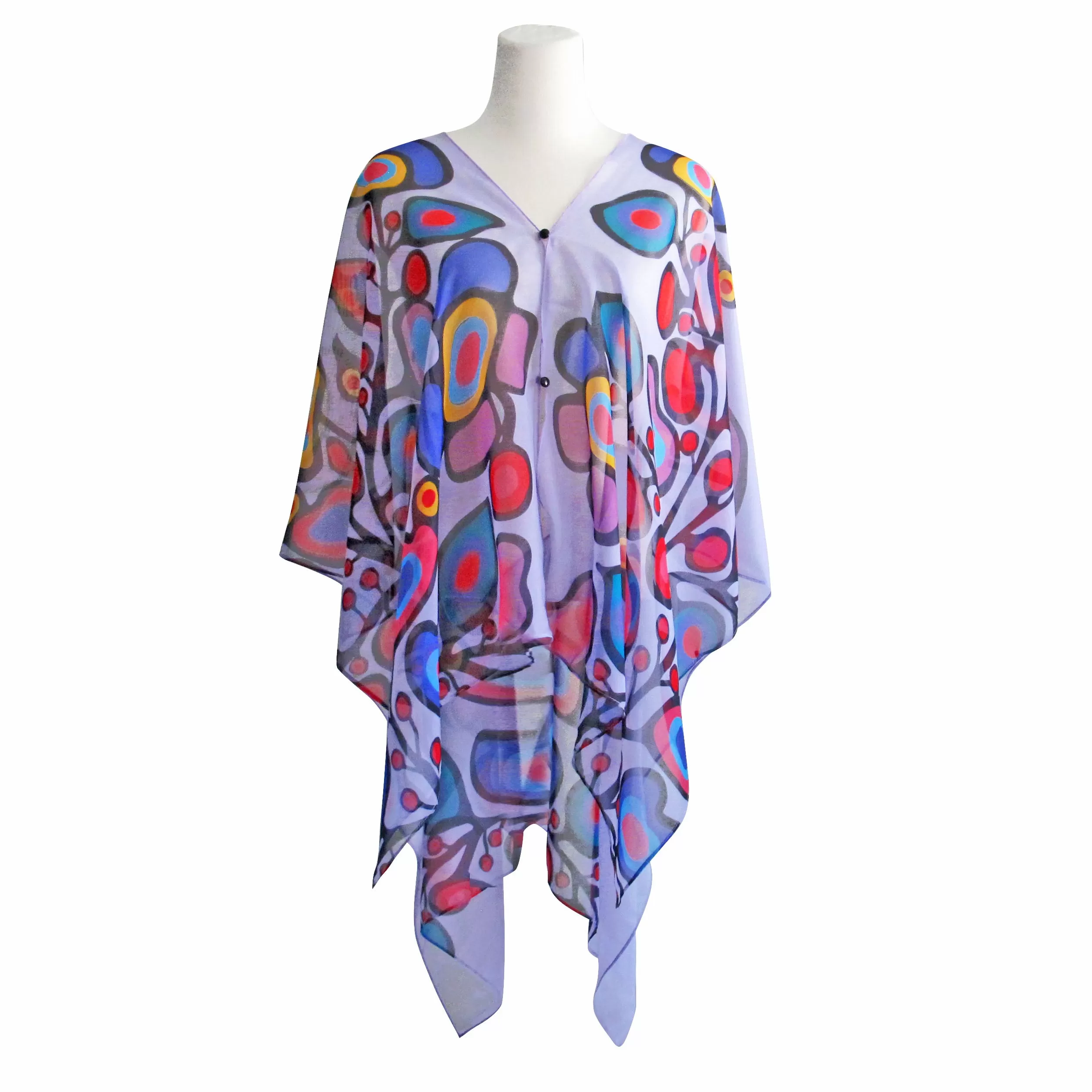 Norval Morrisseau Woodland Floral Kimono Scarf